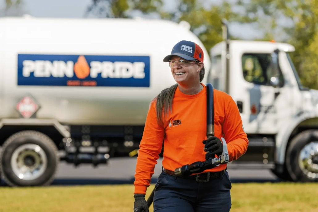 pennpride_actionshots_2025-85 - Adjusted Penn Pride employee preparing to fill propane for a customer