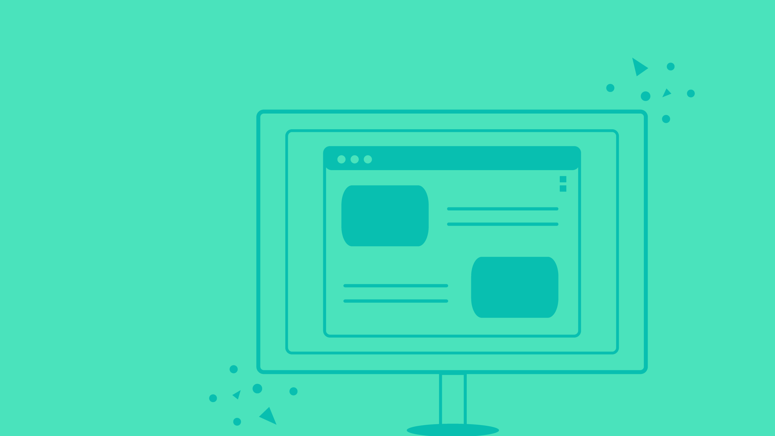 An icon of a desktop monitor with an SEO-driven blog on it.