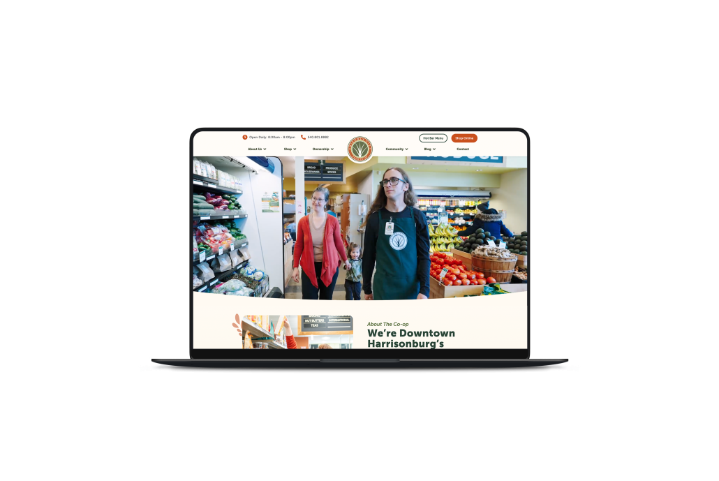 FCFC_website Friendly City Food Co-Op's website shown on a laptop
