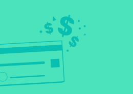 illustration of credit card with marketing budget money coming out of it.