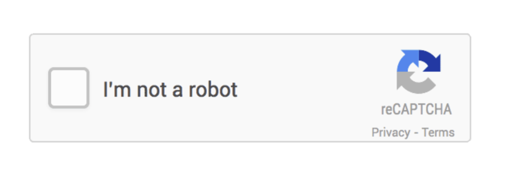 reCAPTCHA security box