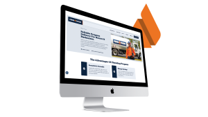 A desktop iMac with Penn Pride's website displayed on it.