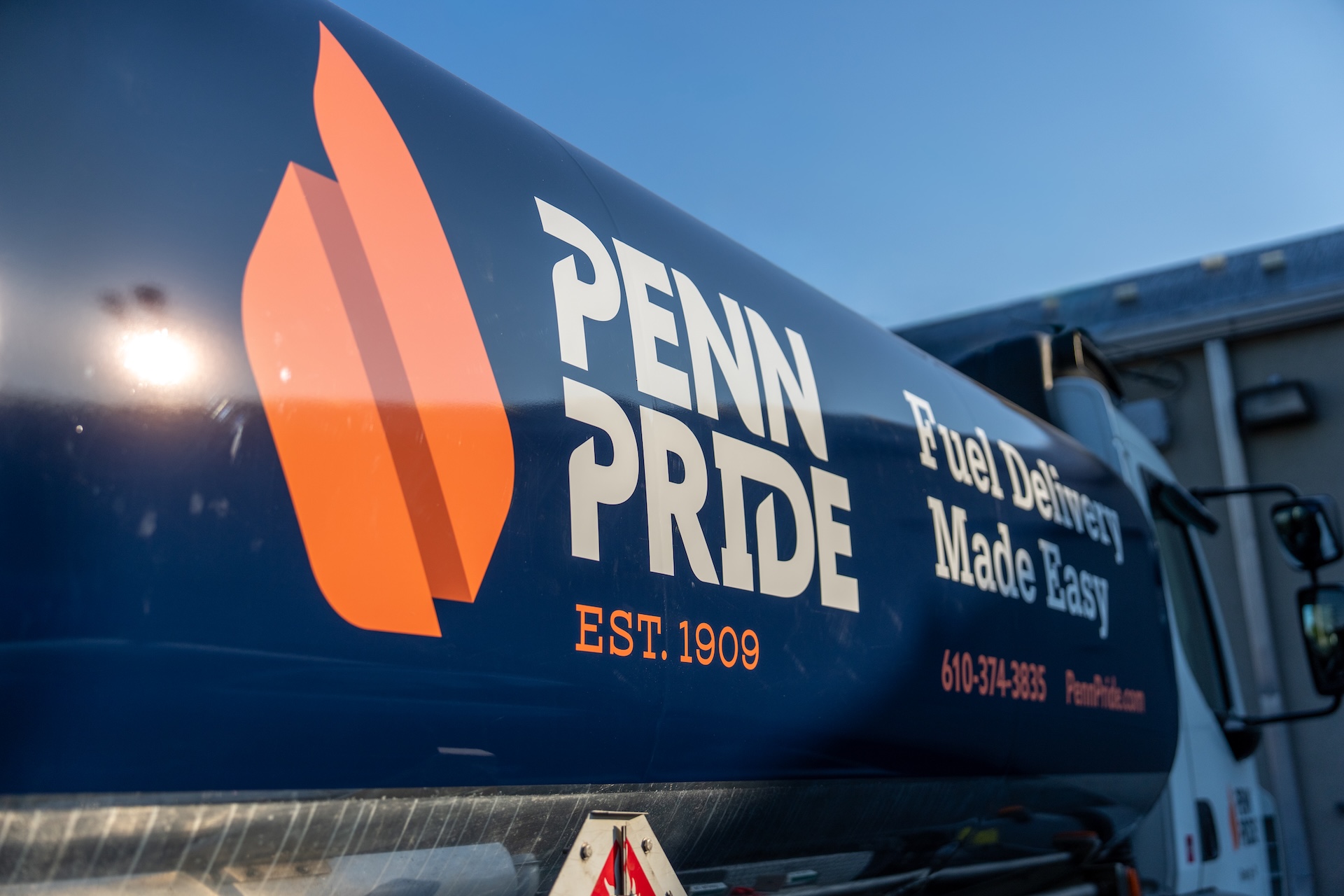 The new Penn Pride brand identity on a truck.