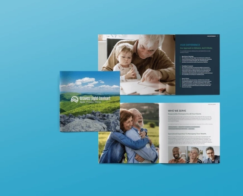 Brochure mockup for Graves Light Lenhart