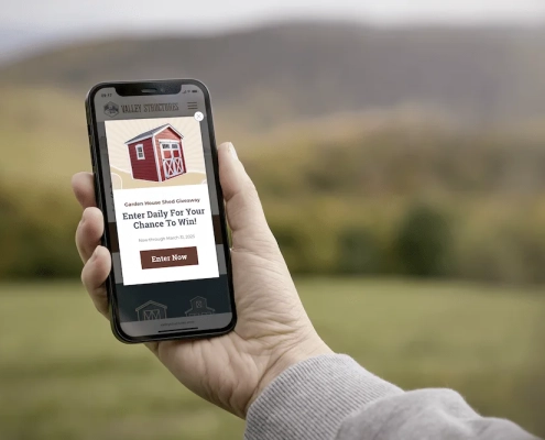 Valley Structures shed give away promotion graphic