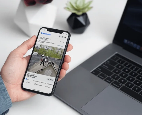 Mockup of Valley Roofing social media marketing post