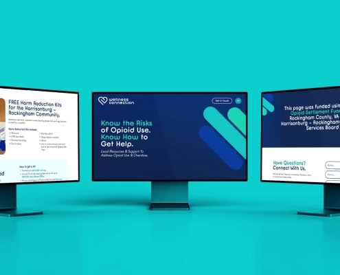 Mockup of webpages for a local nonprofit