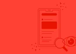 Icon of a search magnifying glass on a mobile search engine.