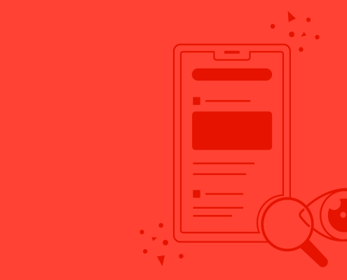 Icon of a search magnifying glass on a mobile search engine.