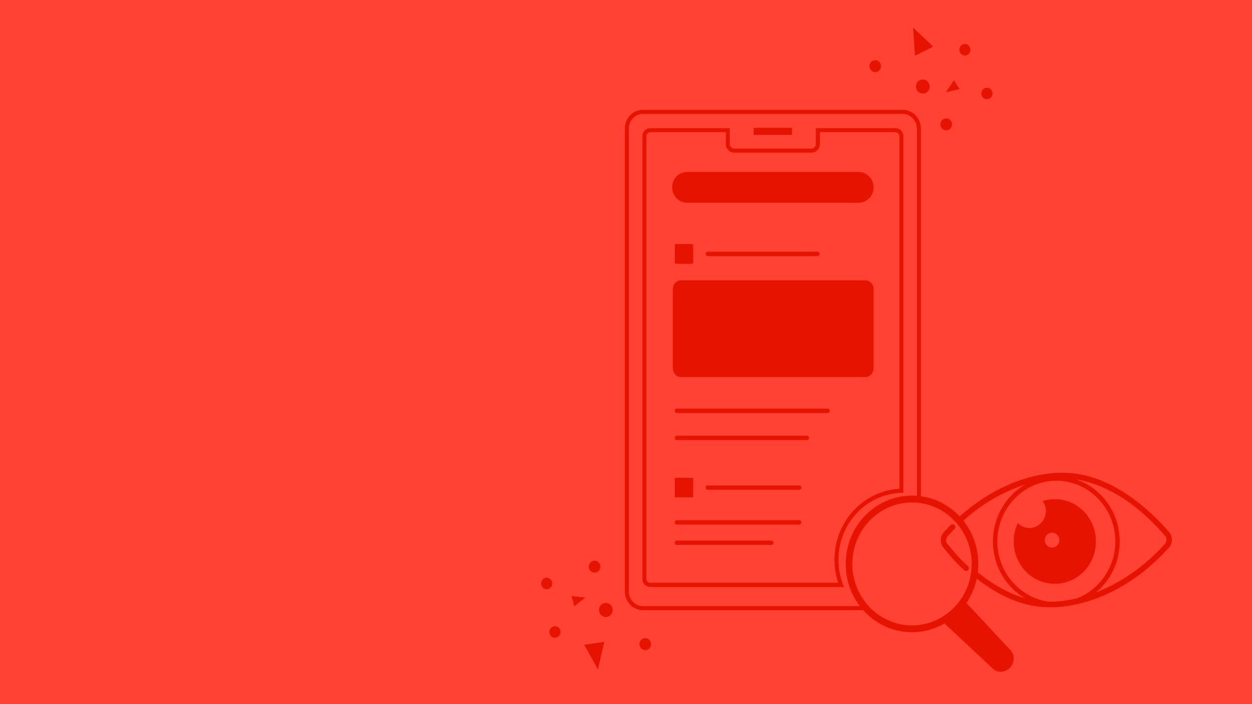 Icon of a search magnifying glass on a mobile search engine.