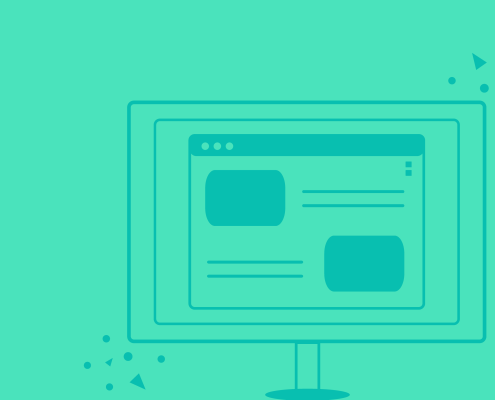 An icon of a desktop monitor with an SEO-driven blog on it.